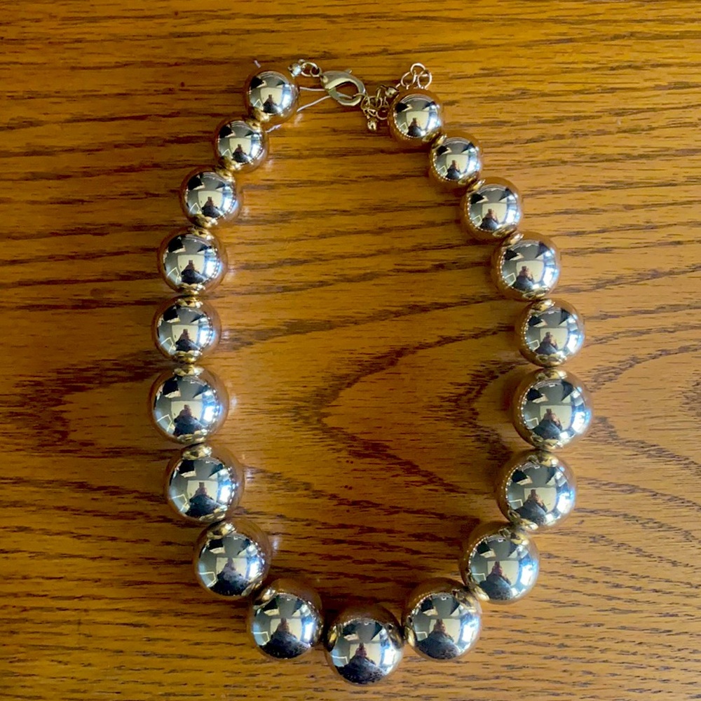 Large gold bead necklace